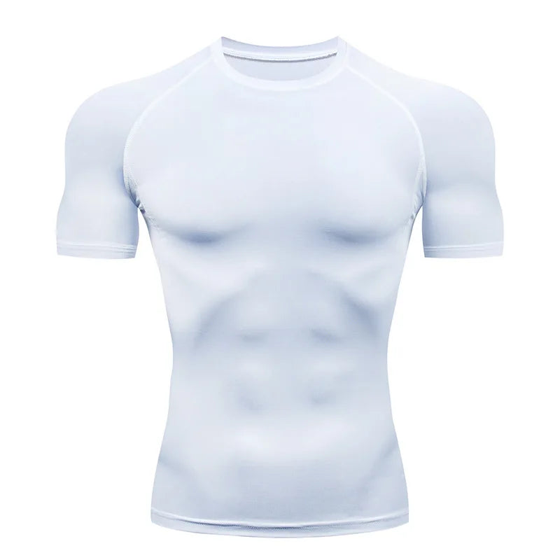 Camiseta de Compresión para Hombre — Secado Rápido, Manga Corta