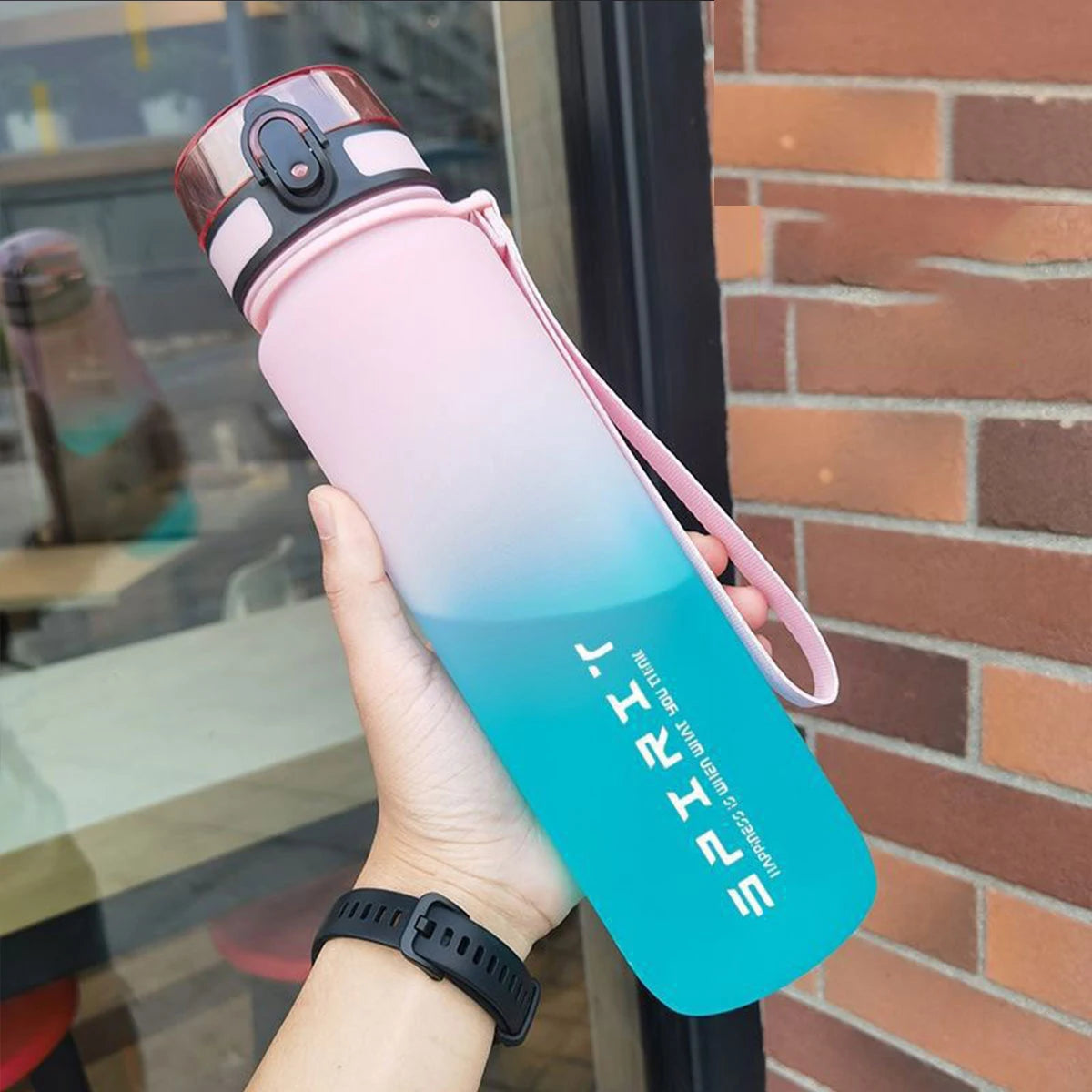 Botella de agua degradada: capacidad de 1000 ml/600 ml/750 ml, gimnasio para acampar al aire libre, regalo de vacaciones adecuado para cumpleaños