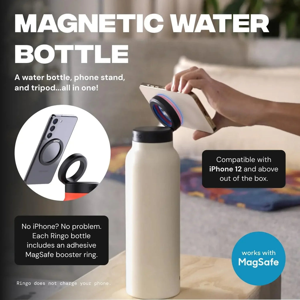 Soporte para Teléfono, Botella de Agua Deportiva Aislada con Soporte Magnético para Gimnasio, Actividades al Aire Libre, Hidratación Diaria