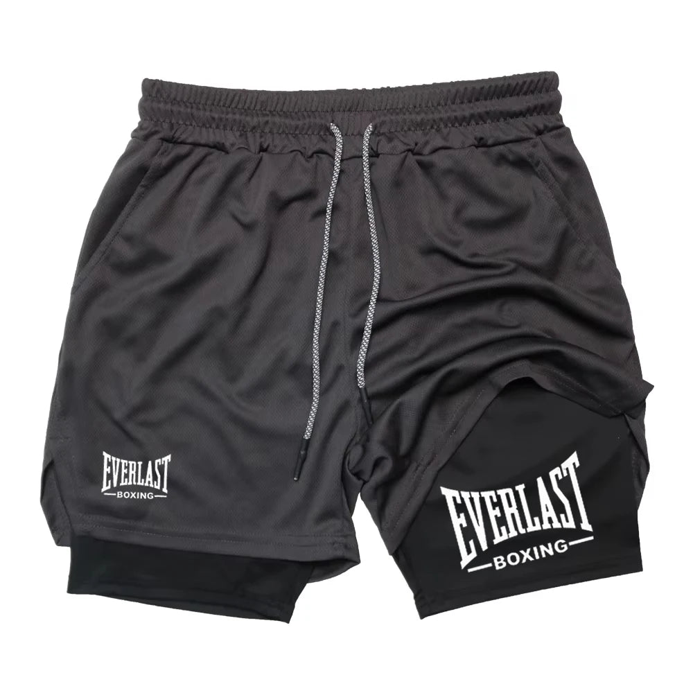 Pantalones Cortos de Compresión para Hombre — Doble Capa, Secado Rápido