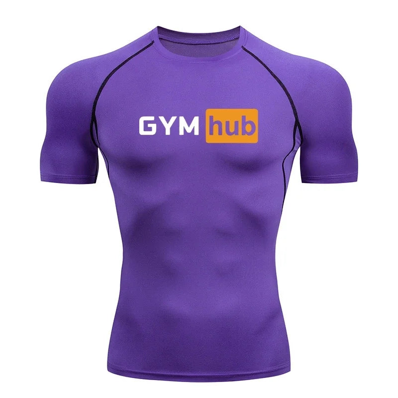 Camiseta de Compresión Deportiva para Hombre, Estampada, de Secado Rápido, Ajustada, para Entrenamiento, Fitness, Ejercicio al Aire Libre, Elástica