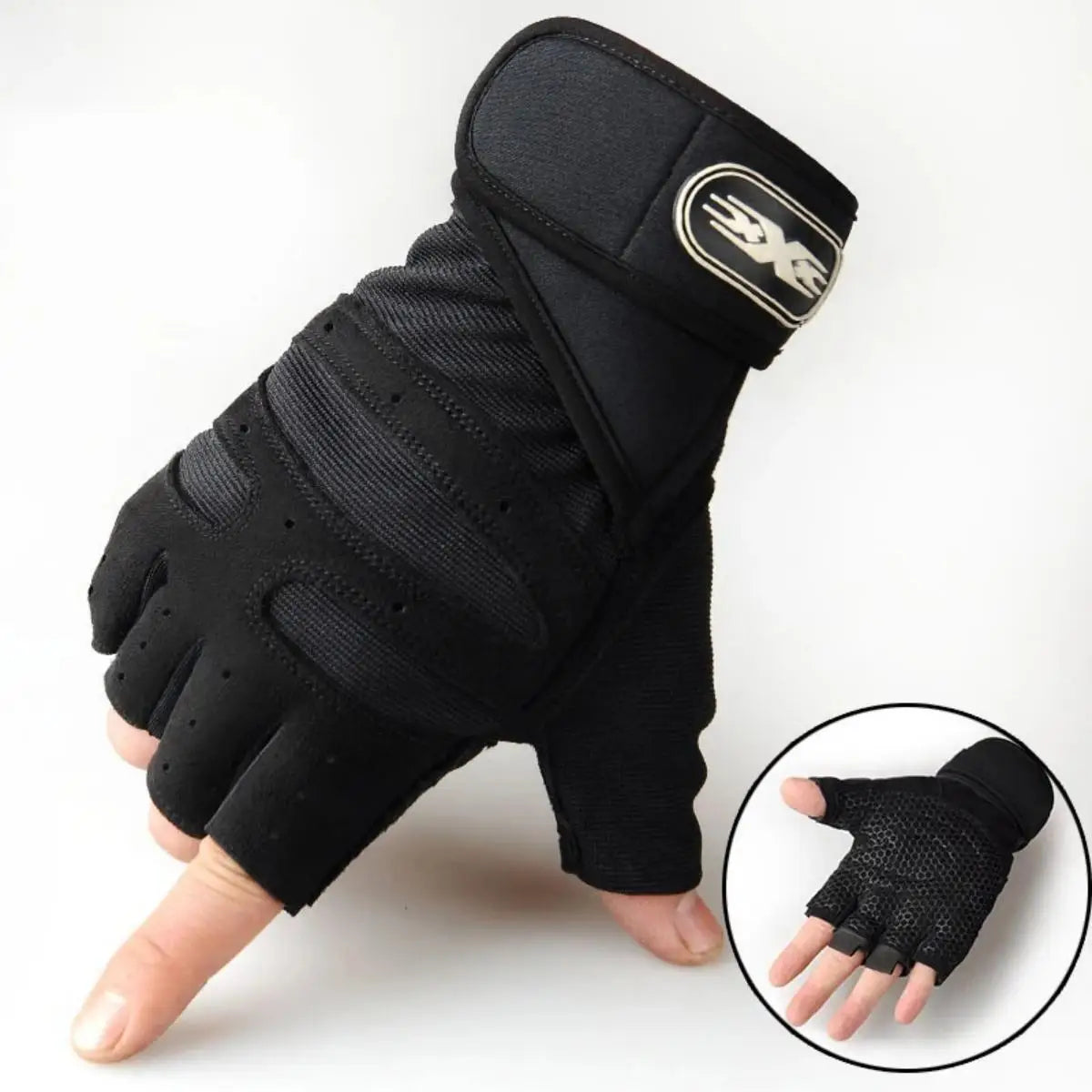 Guantes de Gimnasio con Soporte de Muñeca — Levantamiento de Pesas