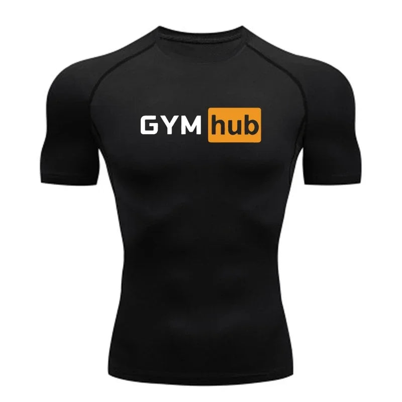 Camiseta de Compresión Deportiva para Hombre, Estampada, de Secado Rápido, Ajustada, para Entrenamiento, Fitness, Ejercicio al Aire Libre, Elástica