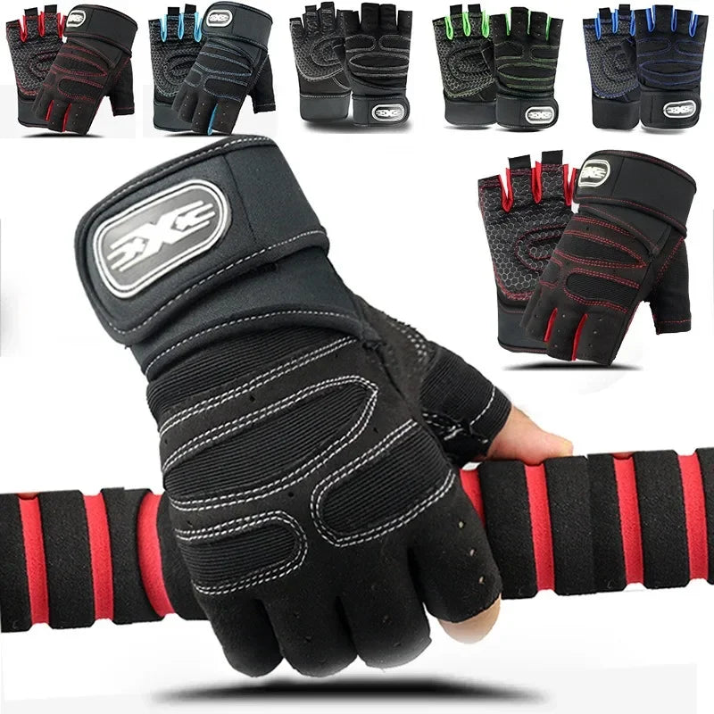 Guantes Deportivos Sin Dedos — Soporte de Muñeca, Unisex