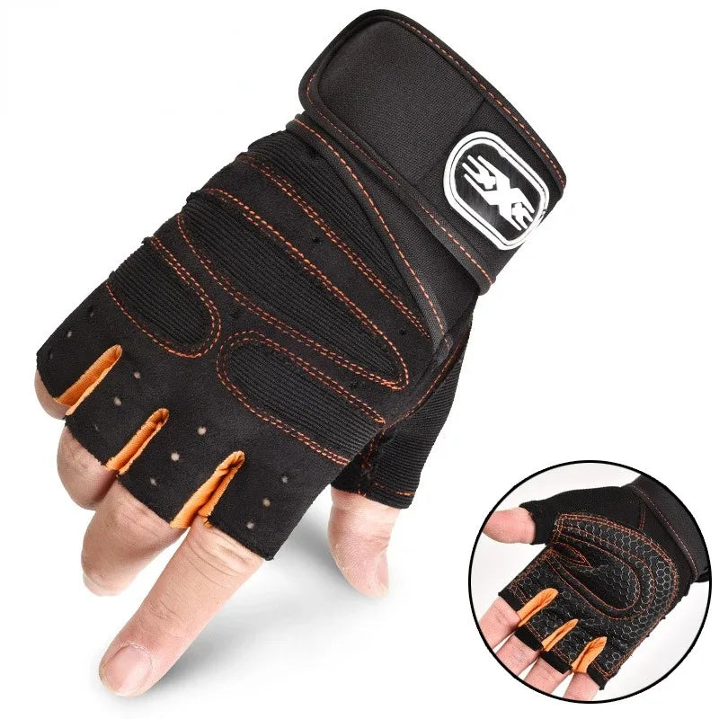 Guantes Deportivos Sin Dedos — Soporte de Muñeca, Unisex