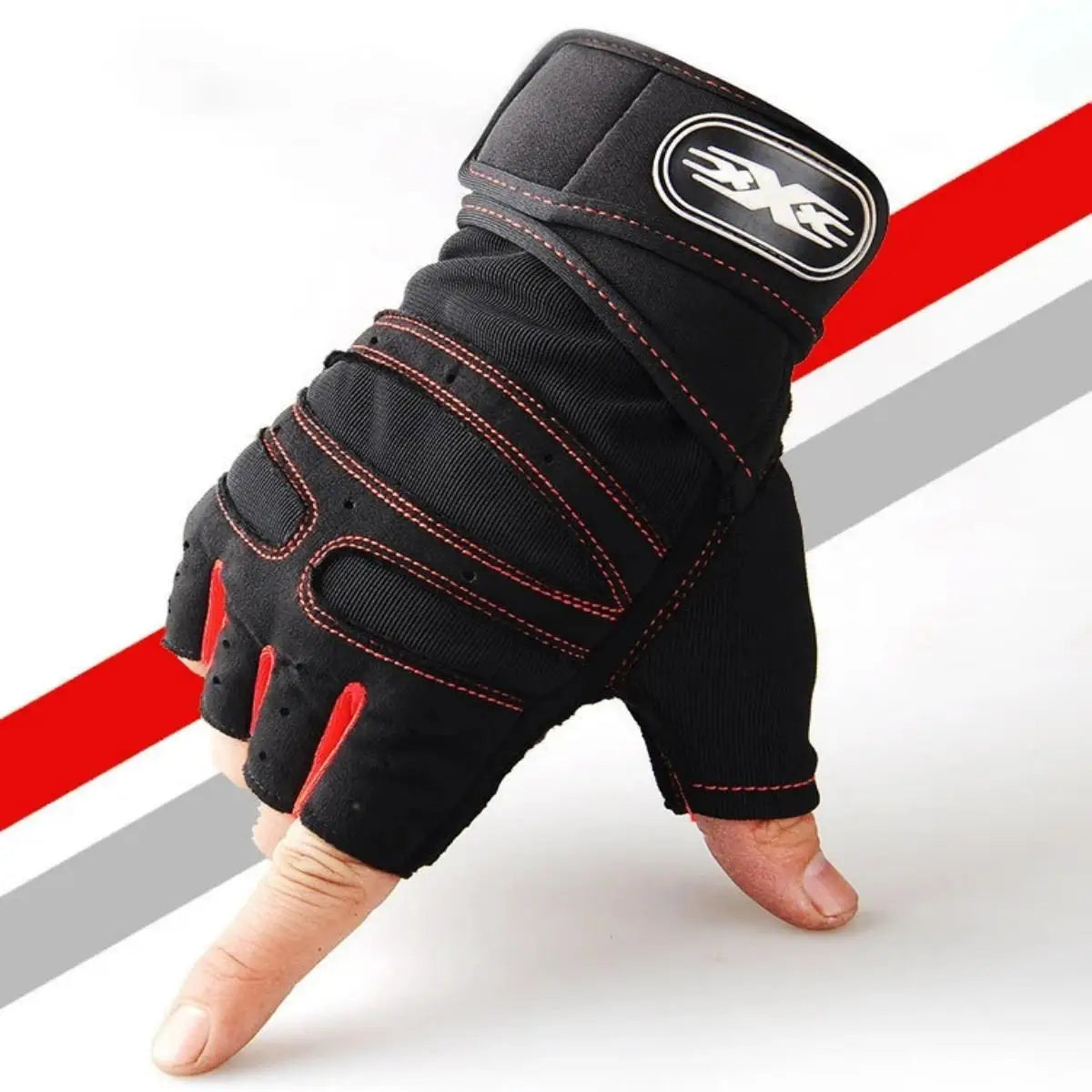 Guantes de Gimnasio con Soporte de Muñeca — Levantamiento de Pesas