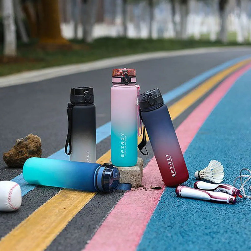 Botella de agua degradada: capacidad de 1000 ml/600 ml/750 ml, gimnasio para acampar al aire libre, regalo de vacaciones adecuado para cumpleaños