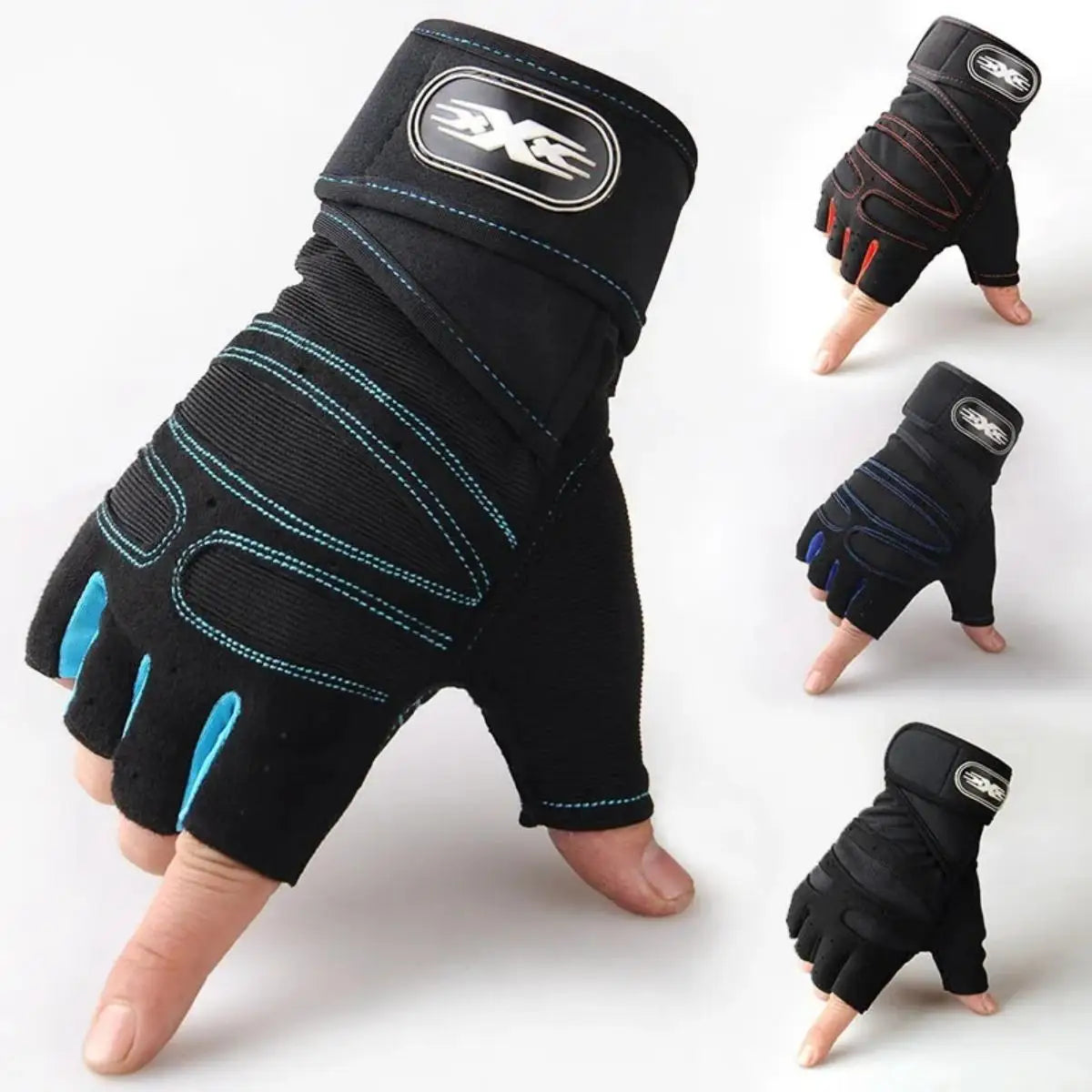 Guantes de Gimnasio con Soporte de Muñeca — Levantamiento de Pesas