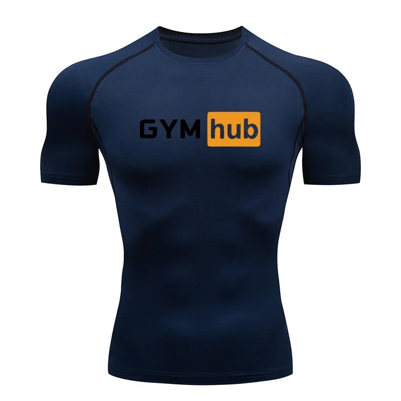 Camiseta de Compresión Deportiva para Hombre, Estampada, de Secado Rápido, Ajustada, para Entrenamiento, Fitness, Ejercicio al Aire Libre, Elástica