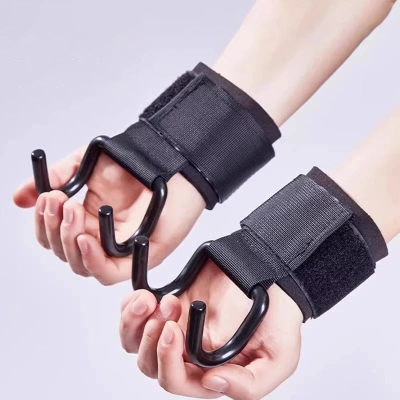 Empuñaduras de gancho para levantamiento de pesas, 2 uds., con muñequeras, barra de mano para gimnasio, correa para muñeca, gancho para Fitness, correa de peso, dominadas, guantes de levantamiento de energía