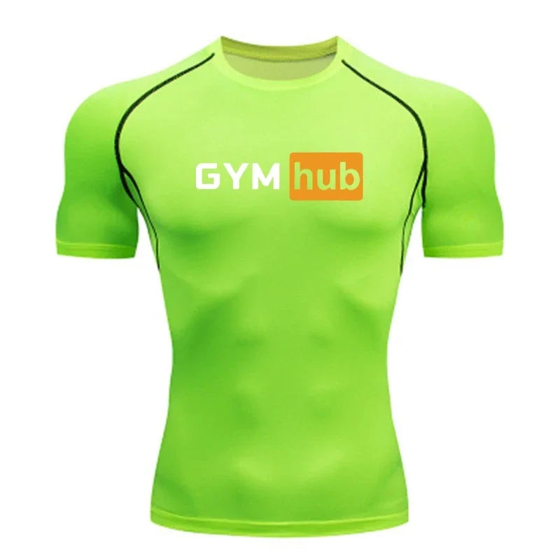 Camiseta de Compresión Deportiva para Hombre, Estampada, de Secado Rápido, Ajustada, para Entrenamiento, Fitness, Ejercicio al Aire Libre, Elástica