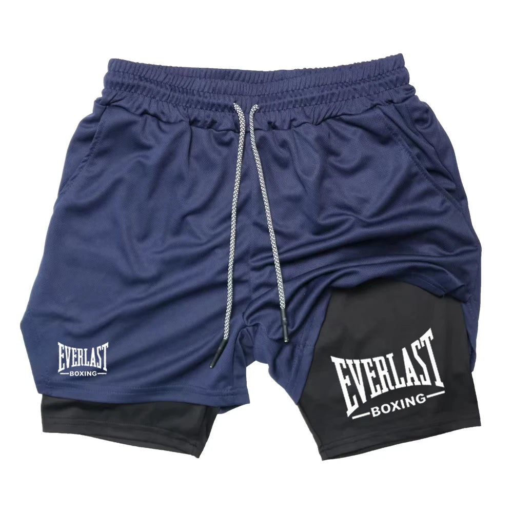 Pantalones Cortos de Compresión para Hombre — Doble Capa, Secado Rápido