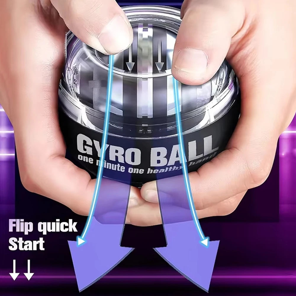 Bola giroscópica autostartable, ejercitador de muñeca y antebrazo, entrenador de fuerza muscular para brazos y manos, Gyroball para gimnasio en casa