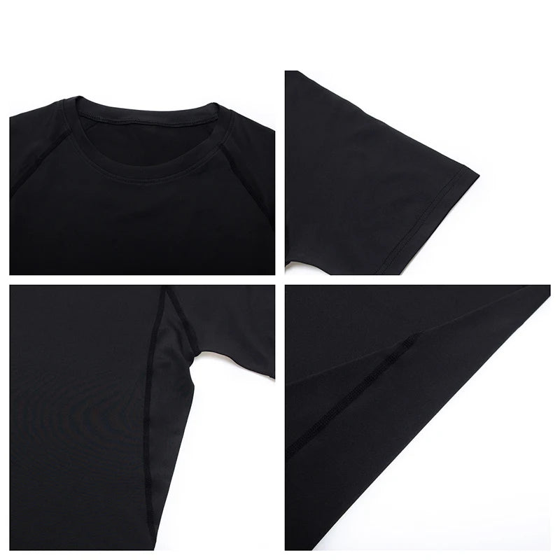 Camiseta de Compresión para Hombre — Secado Rápido, Manga Corta