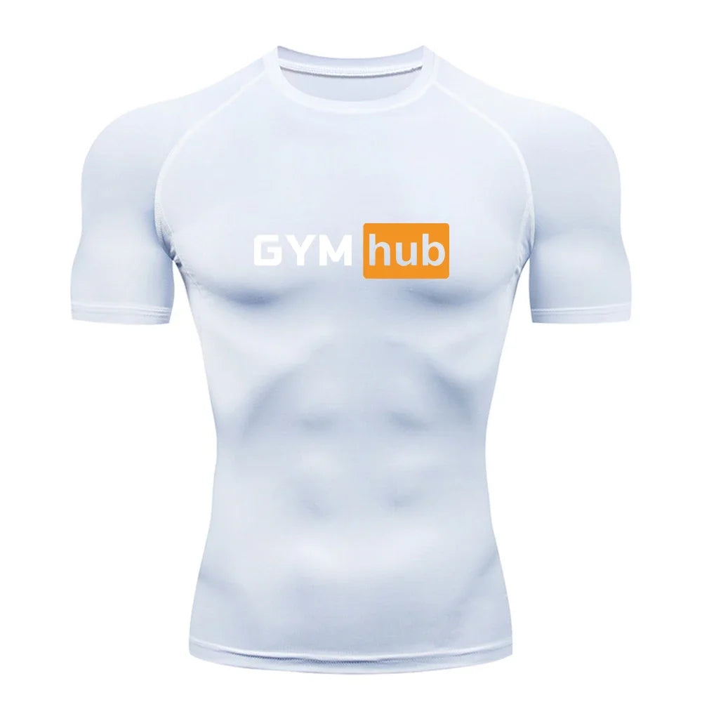 Camiseta de Compresión Deportiva para Hombre, Estampada, de Secado Rápido, Ajustada, para Entrenamiento, Fitness, Ejercicio al Aire Libre, Elástica