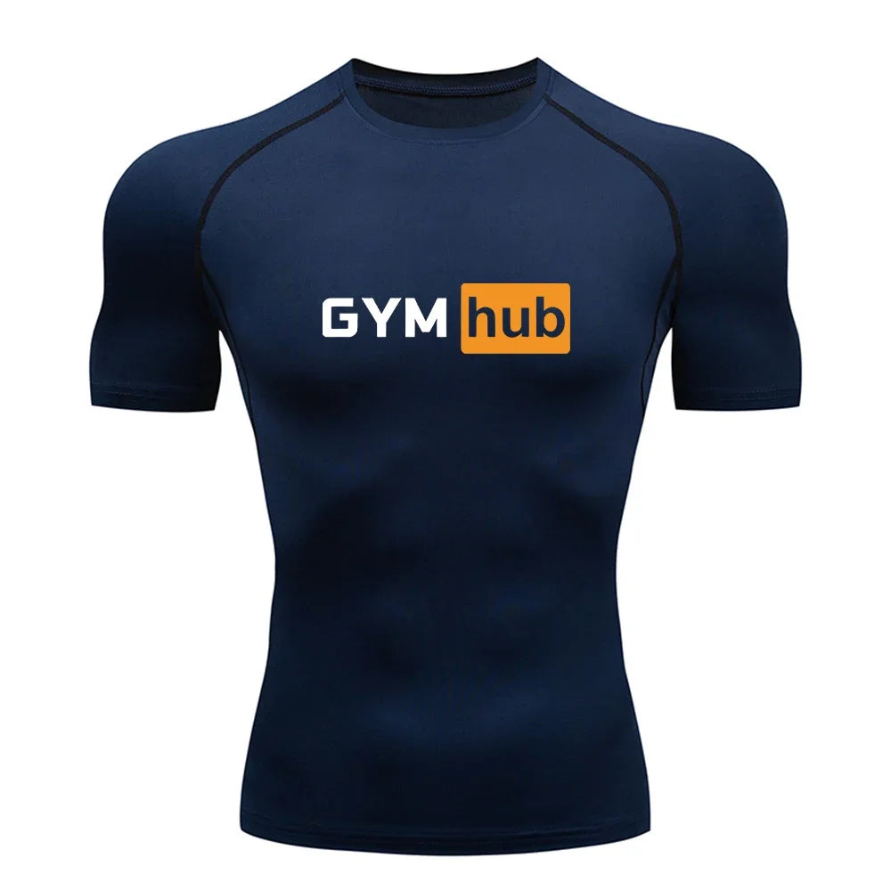 Camiseta de Compresión Deportiva para Hombre, Estampada, de Secado Rápido, Ajustada, para Entrenamiento, Fitness, Ejercicio al Aire Libre, Elástica