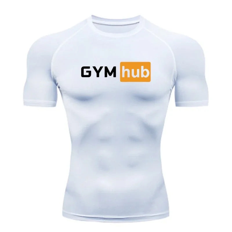 Camiseta de Compresión Deportiva para Hombre, Estampada, de Secado Rápido, Ajustada, para Entrenamiento, Fitness, Ejercicio al Aire Libre, Elástica