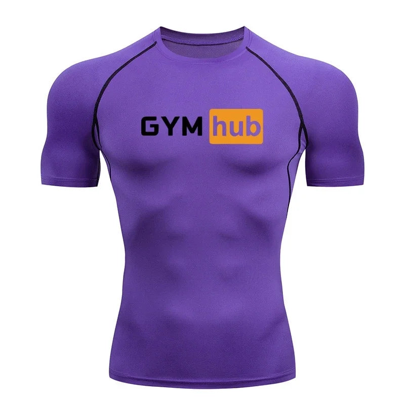Camiseta de Compresión Deportiva para Hombre, Estampada, de Secado Rápido, Ajustada, para Entrenamiento, Fitness, Ejercicio al Aire Libre, Elástica
