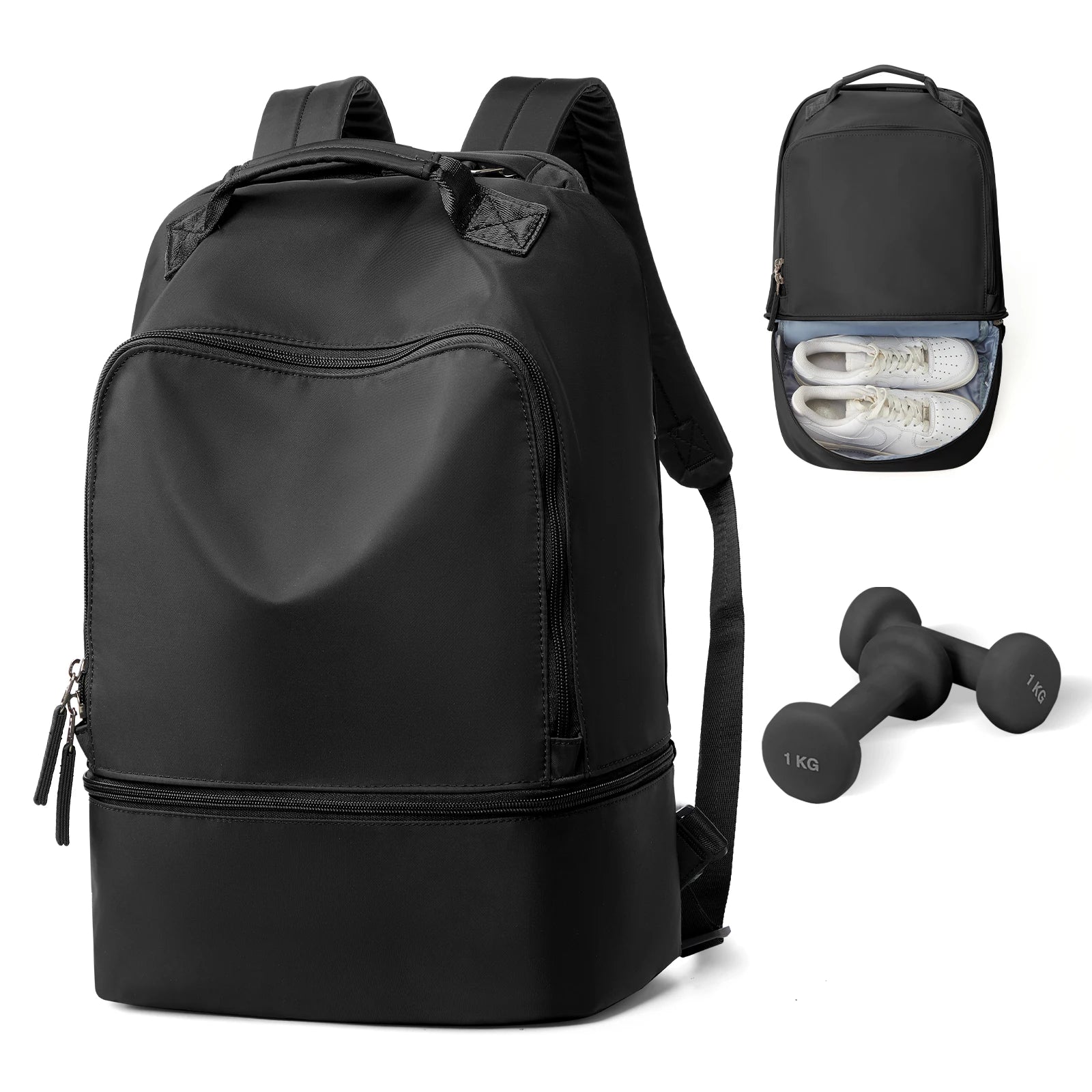 Bolsa de gimnasio para mujer, bolsa de viaje para artículos personales con compartimento para zapatos, mochila de viaje para mujer, mochila deportiva ideal para tenis, natación