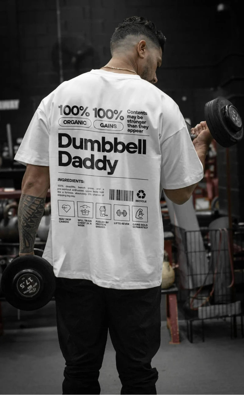 Camiseta Gym 2025, camiseta de entrenamiento de gimnasia para hombres y mujeres, camiseta con mancuernas, camiseta de gimnasio fresca, top de moda cómodo de algodón