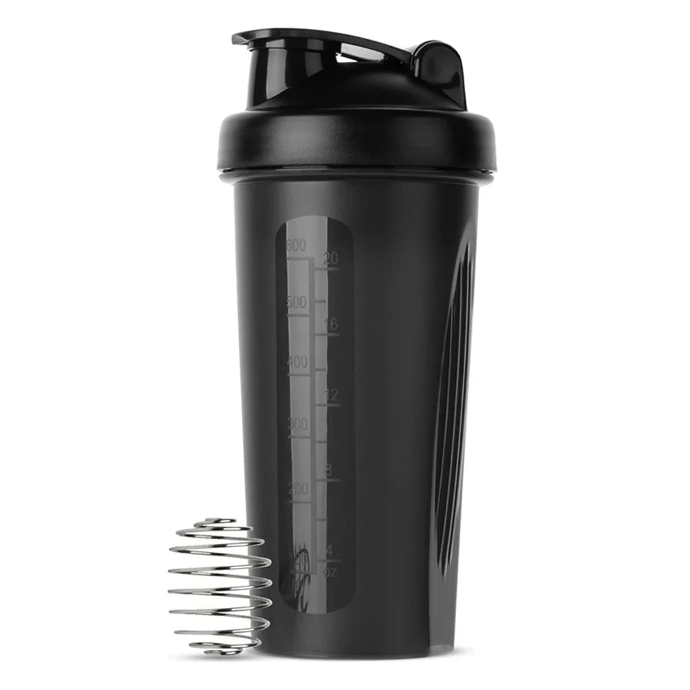 Coctelera de Proteínas Portátil 600ml — Con Bola Batidora