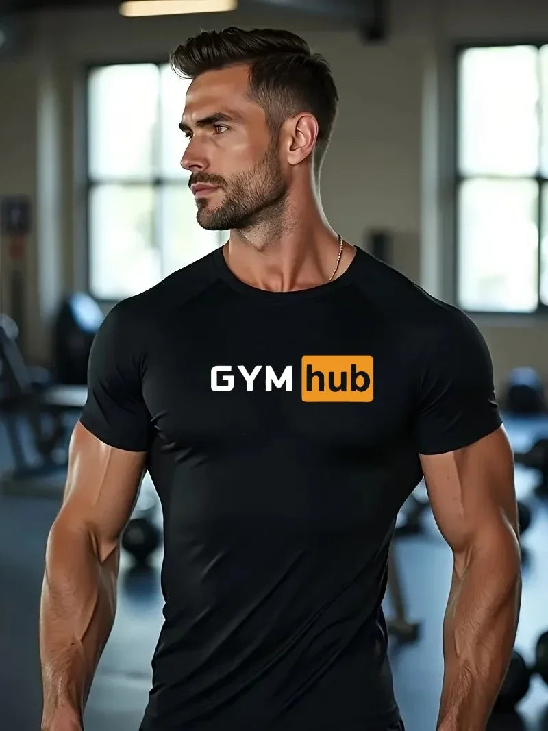 Camiseta de Compresión Deportiva para Hombre, Estampada, de Secado Rápido, Ajustada, para Entrenamiento, Fitness, Ejercicio al Aire Libre, Elástica