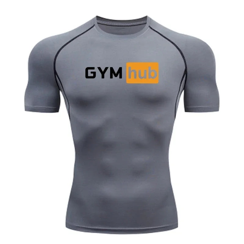 Camiseta de Compresión Deportiva para Hombre, Estampada, de Secado Rápido, Ajustada, para Entrenamiento, Fitness, Ejercicio al Aire Libre, Elástica