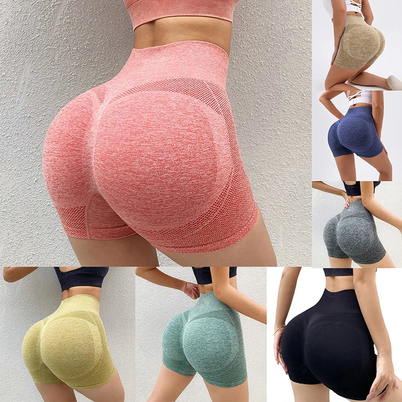 Pantalones Cortos Deportivos para Mujer — Cintura Alta, Push Up