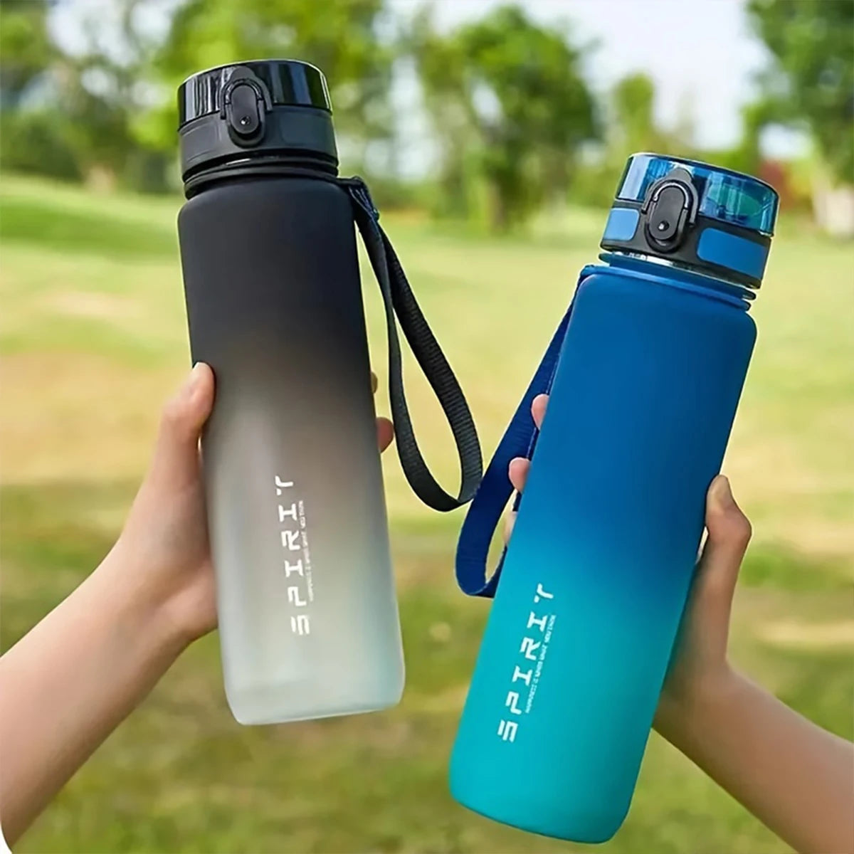 Botella de agua degradada: capacidad de 1000 ml/600 ml/750 ml, gimnasio para acampar al aire libre, regalo de vacaciones adecuado para cumpleaños