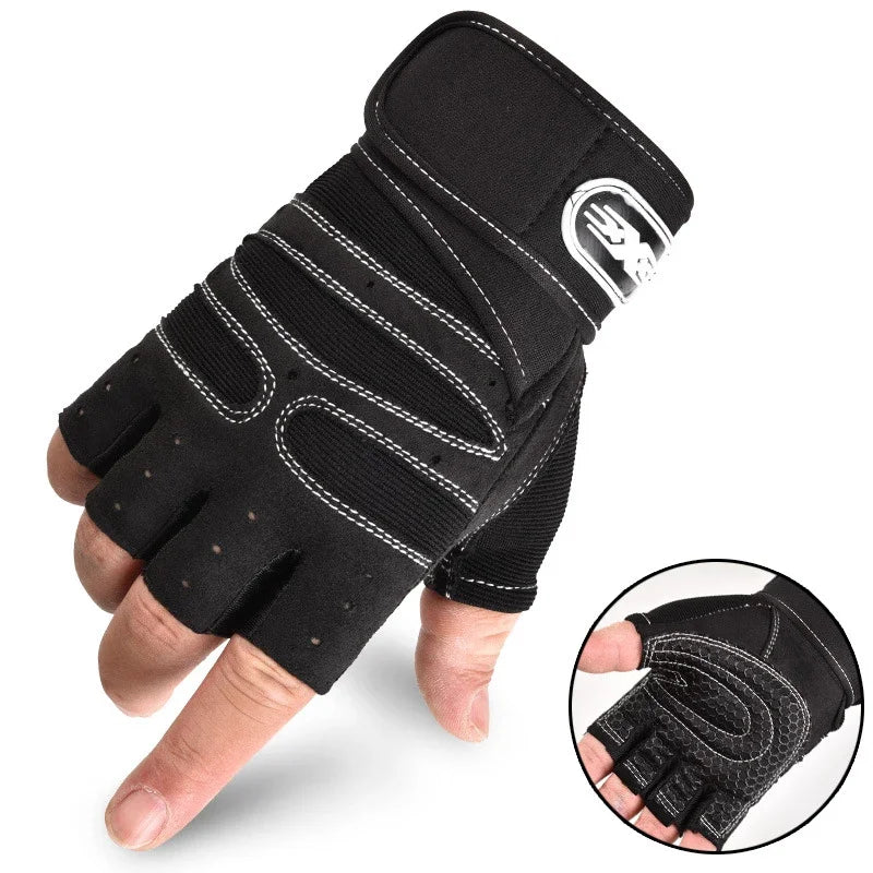 Guantes Deportivos Sin Dedos — Soporte de Muñeca, Unisex