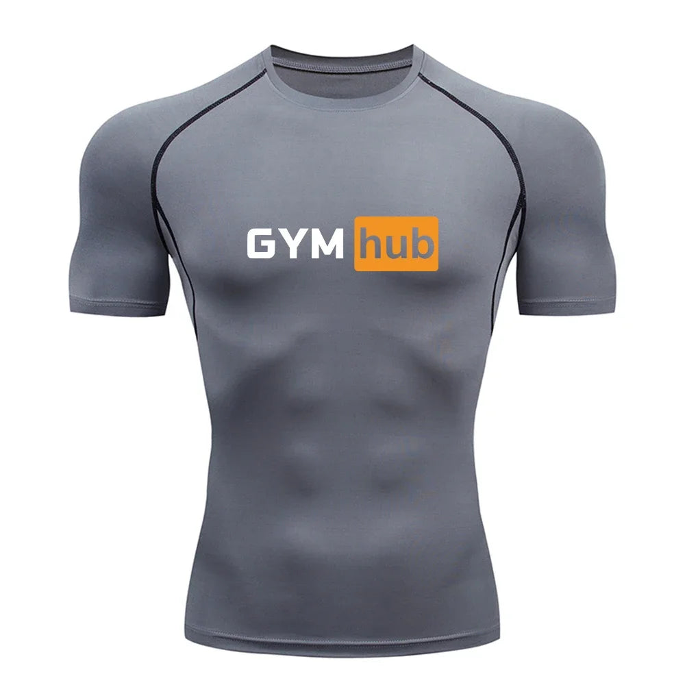 Camiseta de Compresión Deportiva para Hombre, Estampada, de Secado Rápido, Ajustada, para Entrenamiento, Fitness, Ejercicio al Aire Libre, Elástica