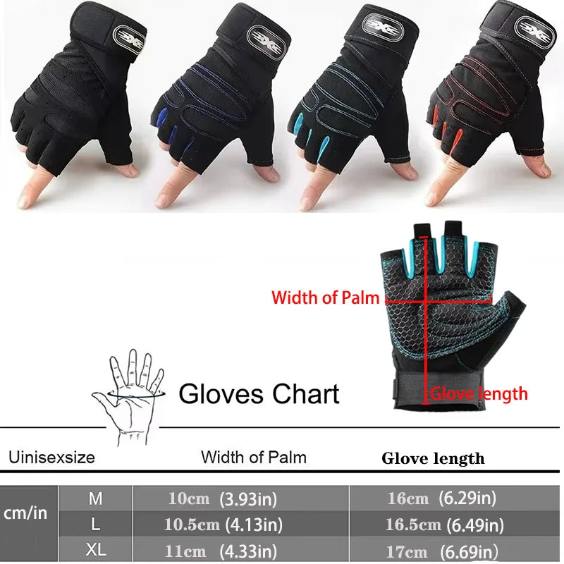 Guantes de Gimnasio con Soporte de Muñeca — Levantamiento de Pesas