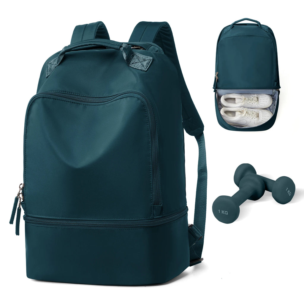Bolsa de gimnasio para mujer, bolsa de viaje para artículos personales con compartimento para zapatos, mochila de viaje para mujer, mochila deportiva ideal para tenis, natación