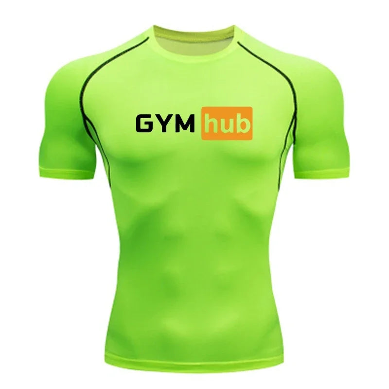 Camiseta de Compresión Deportiva para Hombre, Estampada, de Secado Rápido, Ajustada, para Entrenamiento, Fitness, Ejercicio al Aire Libre, Elástica
