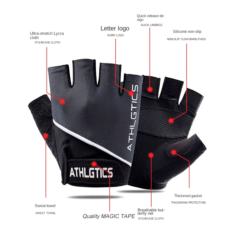 Guantes de gimnasio para hombres y mujeres, muñequera de Fitness para levantamiento de pesas, entrenamiento de culturismo, ejercicio deportivo, guante de ciclismo a prueba de golpes