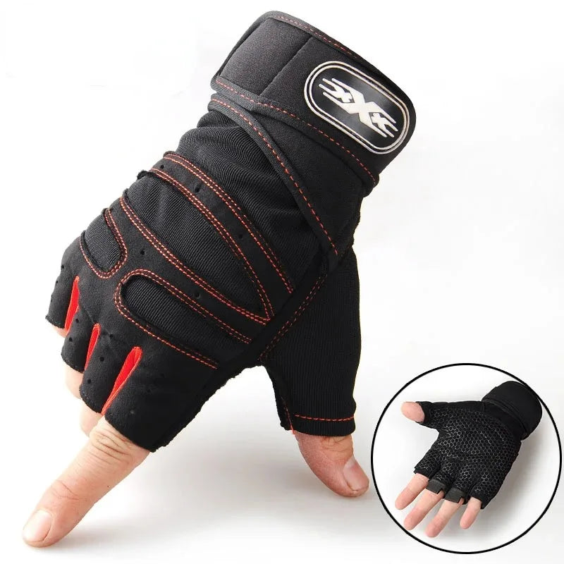 Guantes Deportivos Sin Dedos — Soporte de Muñeca, Unisex