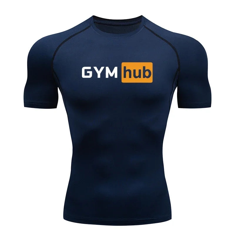 Camiseta de Compresión Deportiva para Hombre, Estampada, de Secado Rápido, Ajustada, para Entrenamiento, Fitness, Ejercicio al Aire Libre, Elástica