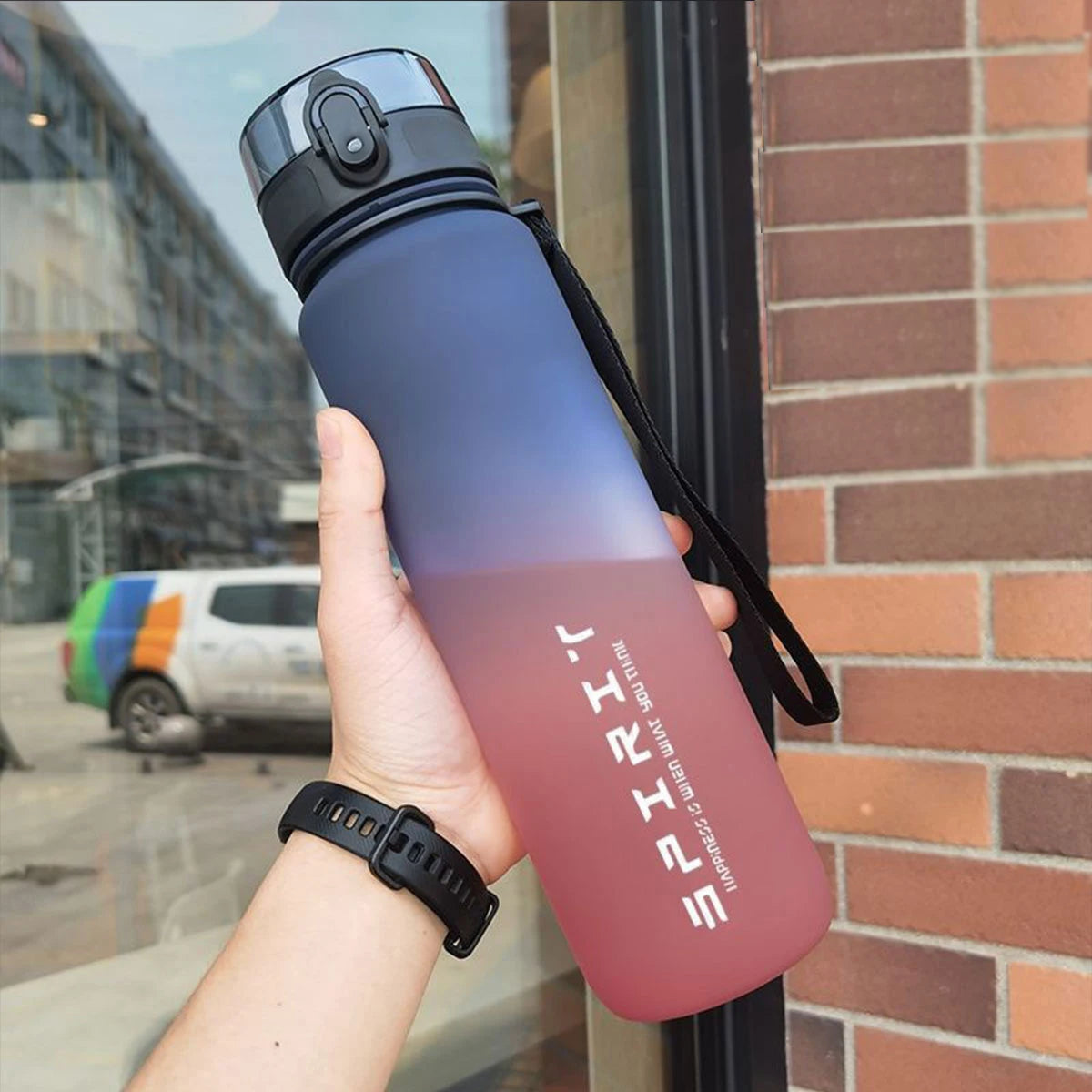 Botella de agua degradada: capacidad de 1000 ml/600 ml/750 ml, gimnasio para acampar al aire libre, regalo de vacaciones adecuado para cumpleaños