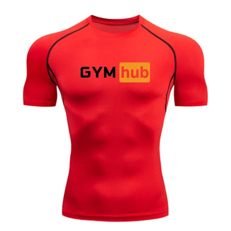 Camiseta de Compresión Deportiva para Hombre, Estampada, de Secado Rápido, Ajustada, para Entrenamiento, Fitness, Ejercicio al Aire Libre, Elástica
